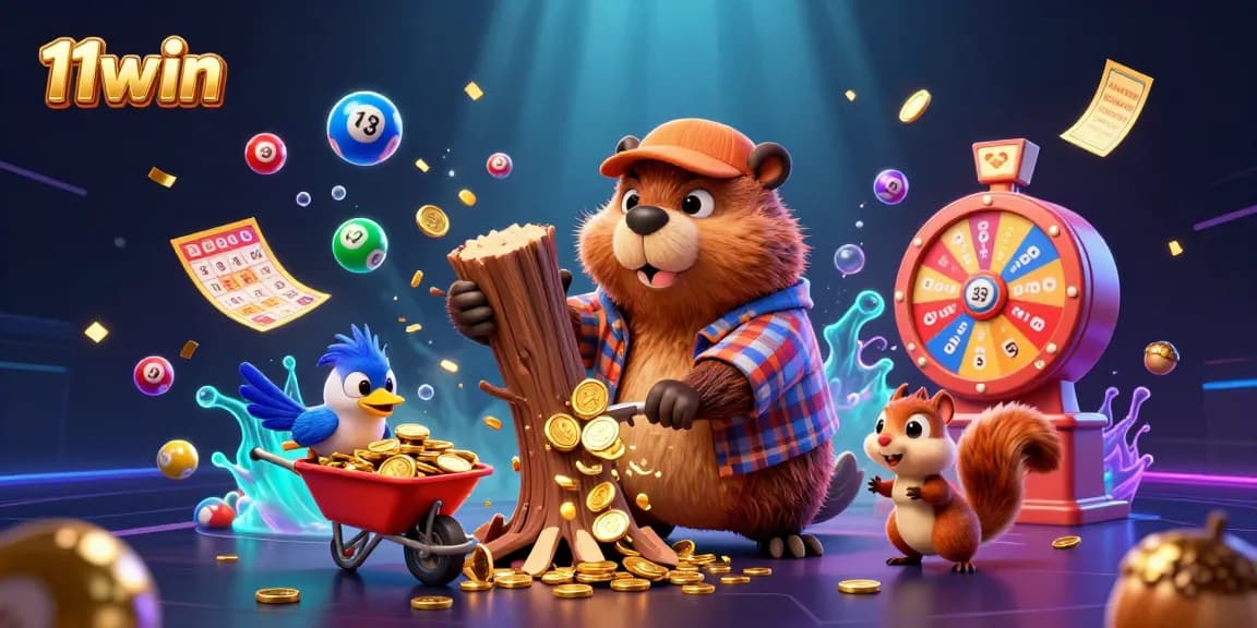 Engage with 11win's exciting lottery scene featuring dynamic characters and vibrant elements.