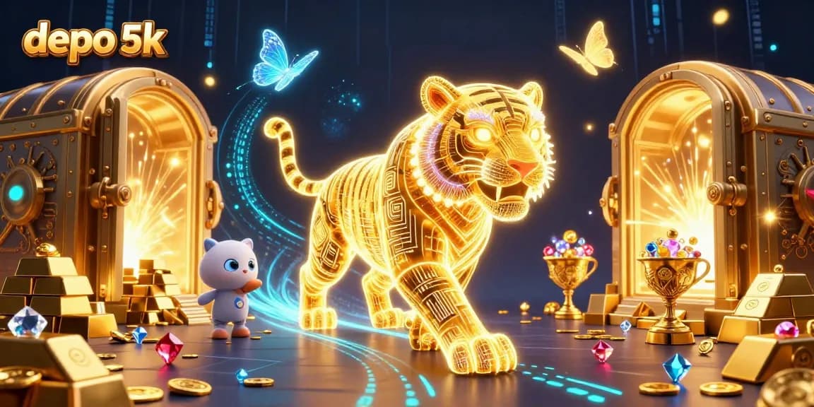 Experience thrilling gameplay with depo 5k in a vibrant casino scene filled with treasures.