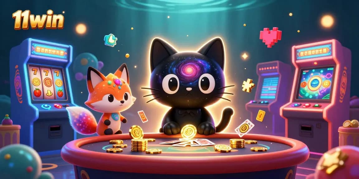 Experience the excitement of 11win casino with vibrant slot reels and cosmic characters.