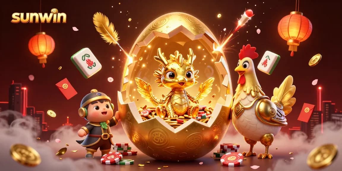 sunwin captures a vibrant dragon scene with poker chips and gaming elements
