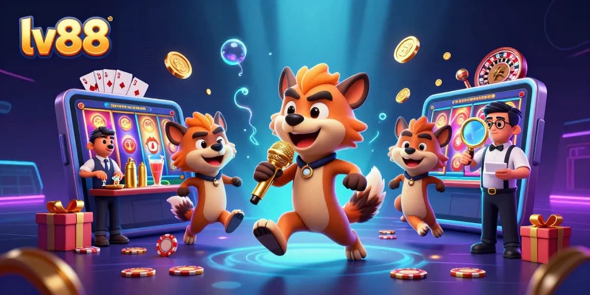 Experience thrilling games at lv88 casino with a lively hyena comedy club in vibrant 3D.