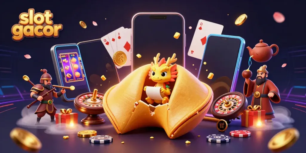 Engage with thrilling slot games like slot gacor, featuring fun characters and vibrant casino elements.