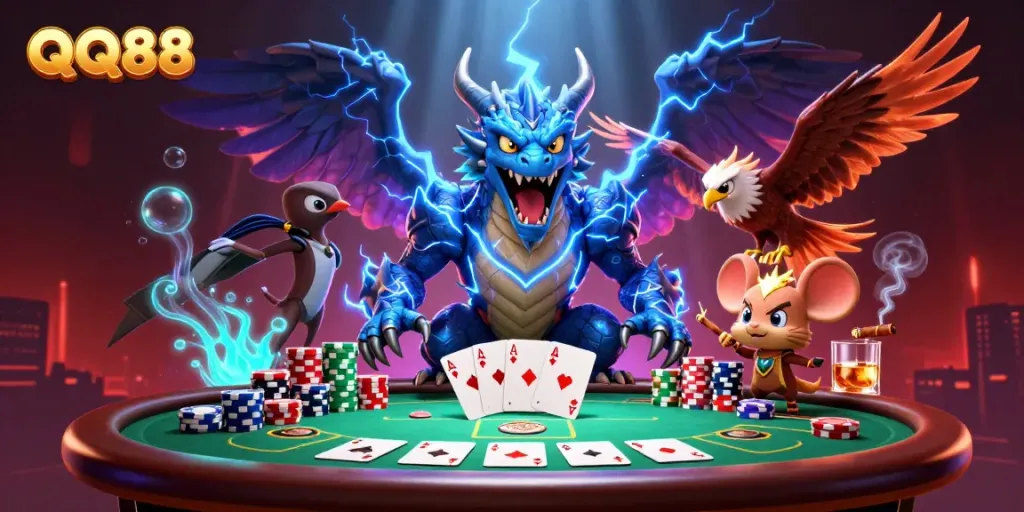 Experience thrilling action at QQ88 with dynamic casino elements and mythical characters.