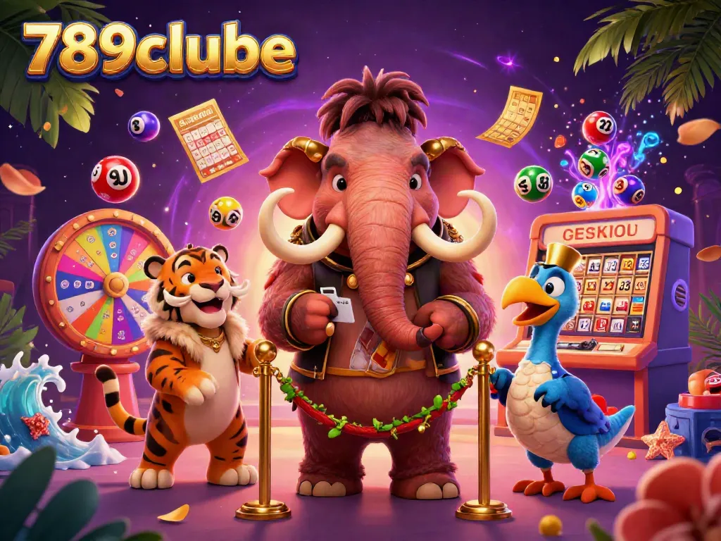 Engage with 789clube in a vibrant casino scene featuring dynamic characters and festive game elements.