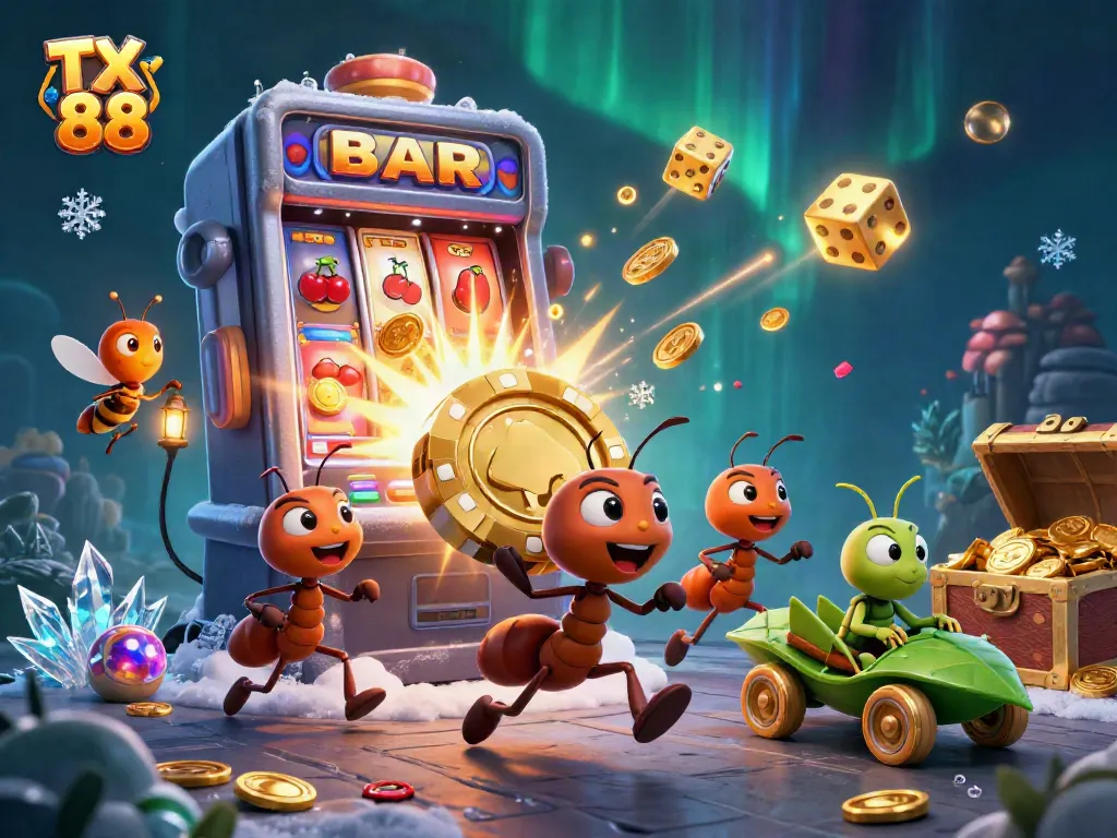 Engage in thrilling online gambling with TX 88's animated heist featuring poker chips and jackpot explosions.