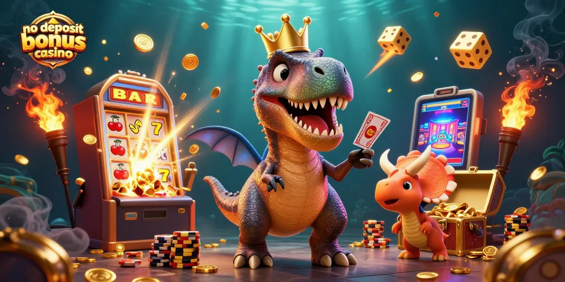 Experience the excitement of no deposit bonus casino gameplay featuring quirky characters and vibrant casino elements.