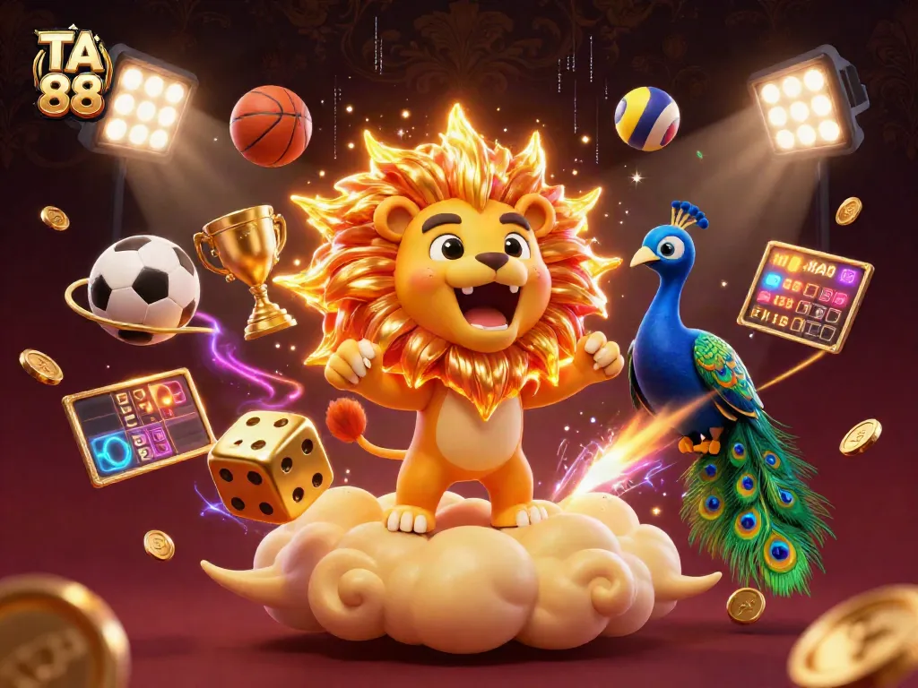Engage in thrilling bets with TA 88, showcasing games and sports elements dynamically.