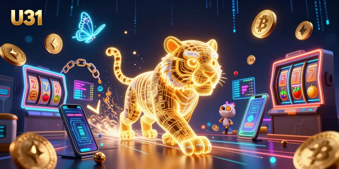 Experience thrilling gaming action at U31 with vibrant, neon-lit casino elements and dynamic characters.