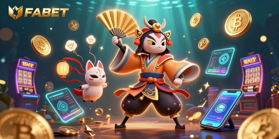 Experience exciting gaming with UFABET, showcasing kabuki warrior characters and vibrant slot elements.