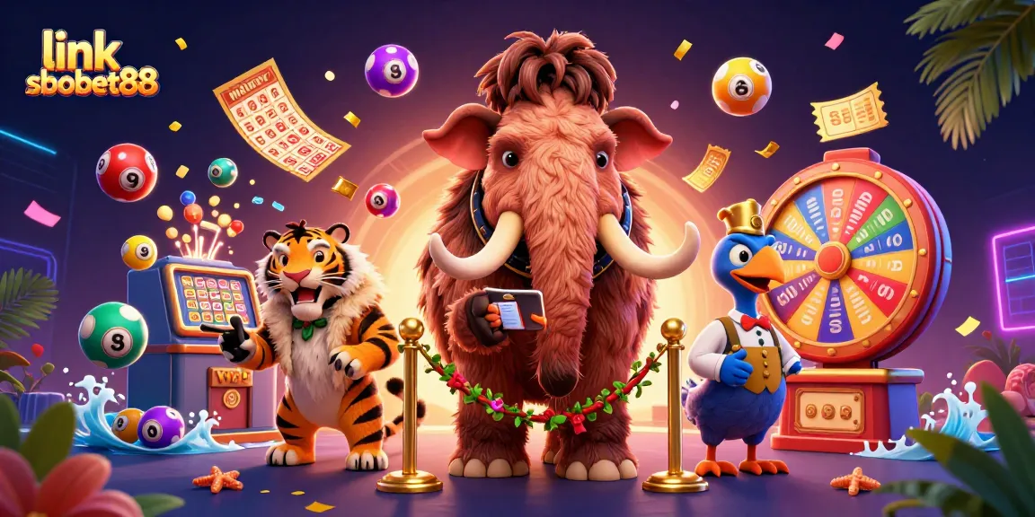 Win exciting prizes with link sbobet88 in a colorful casino scene featuring animated characters.