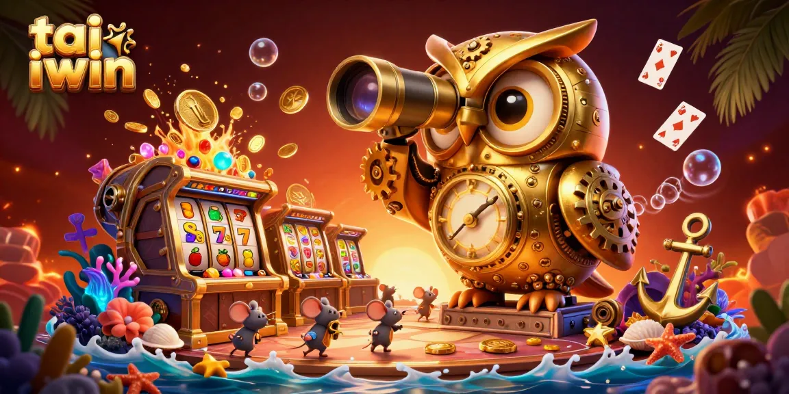 Experience the thrill of tai iwin with dynamic casino scenes featuring slot machines and treasures.