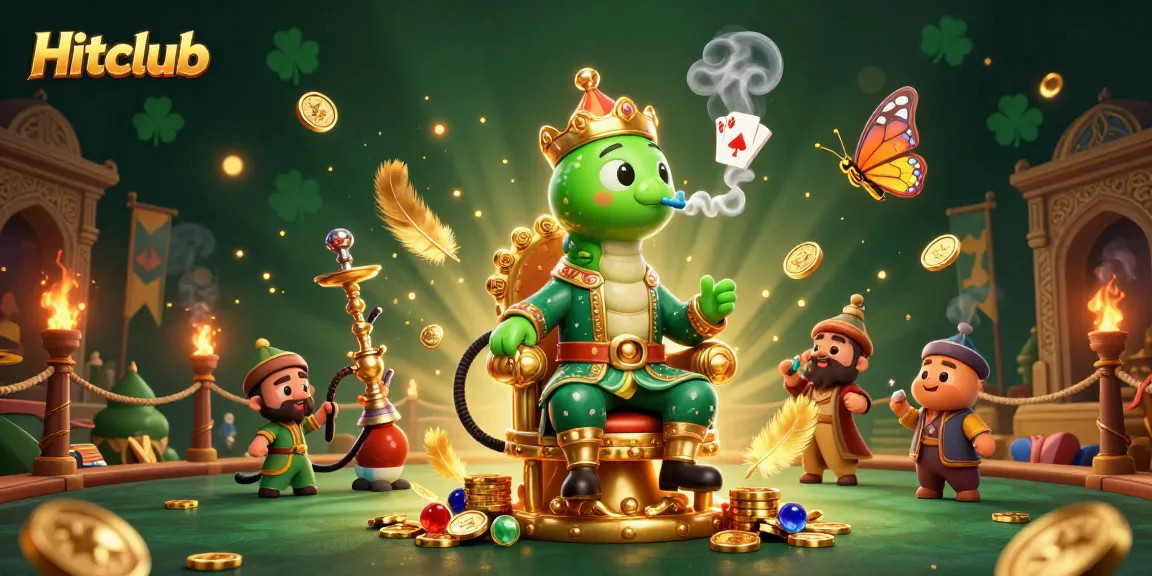 Hitclub players explore a vibrant casino realm with adventurous characters, engaging in thrilling poker hands.